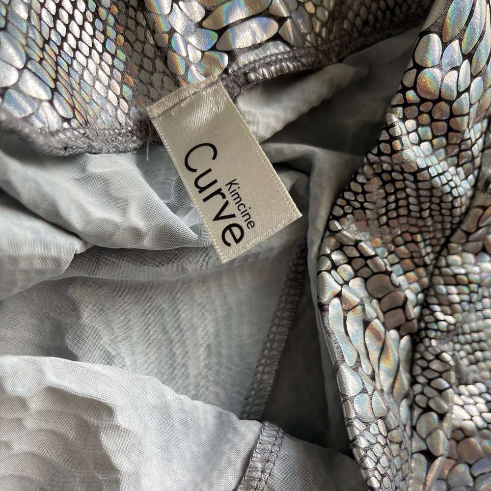 Disco Pants, Snakeskin Print Shiny Leggings - Picture 6 of 9